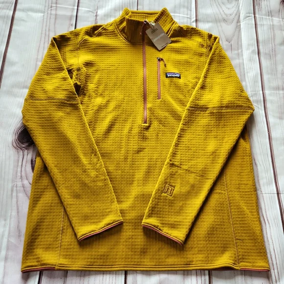 NWT Patagonia "R1 Fleece Pullover" 1/4 Zip Jacket Cosmic Gold | Men's Size 3XL - Picture 2 of 10